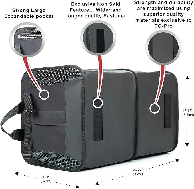 TRUNKCRATEPRO Save 15 per cent off bundle of 2 collapsible portable multi compartments trunk organizer (1 XL Black and 1 regular red organizer)