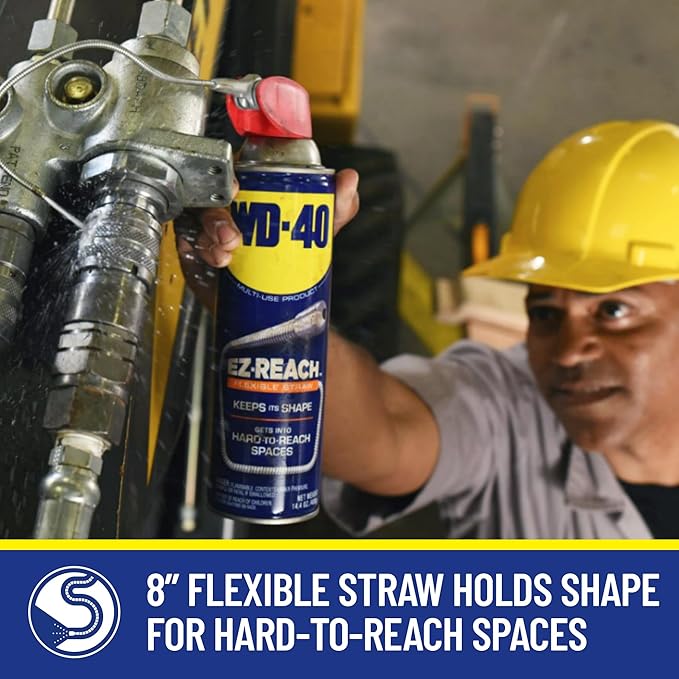 WD-40 Original Formula, Multi-Use Product, EZ-Reach Flexible Straw, 14.4 OZ [Twin-Pack]
