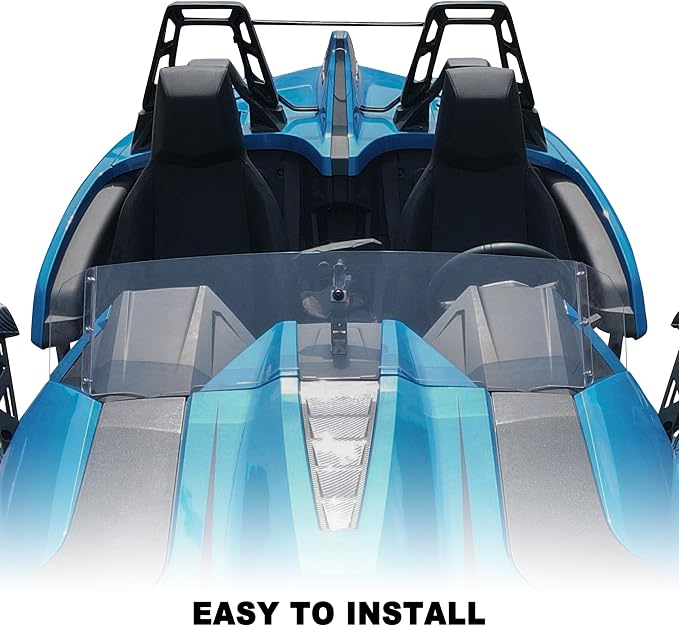 Front Windshield for Polaris Slingshot, Durable PC Dustproof Scratch Resistant Clear Windscreen Deflector for Polaris Slingshot S R SL SLR LE GT 2015-2025 Accessories, Replace #2882154