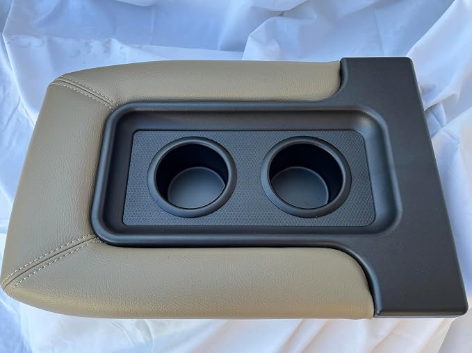 Made in U.S.A Center Console Middle Top Storage lid with Cup Holders arm Rest Complete Replacement Assembly Tan Beige Neutral FITS 1999-2007 Silverado Sierra Tahoe Avalanche Suburban