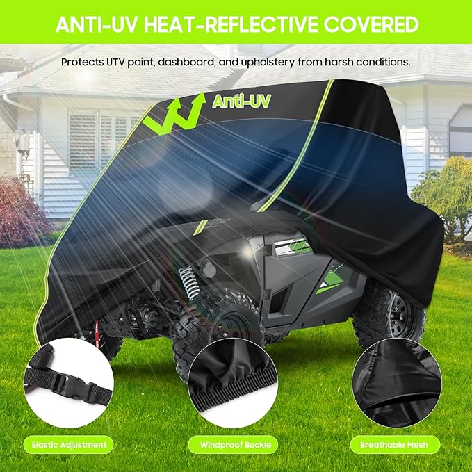 UTV Covers 2-3 Seaters Waterproof Outdoor,Heavy Duty Fadeless Oxford Cloth,Windproof All Weather Side by Side Covers Accessories for Polaris RZR Cover 2 Seater Can-Am Yamaha Honda,126Lx59Wx67H Inches