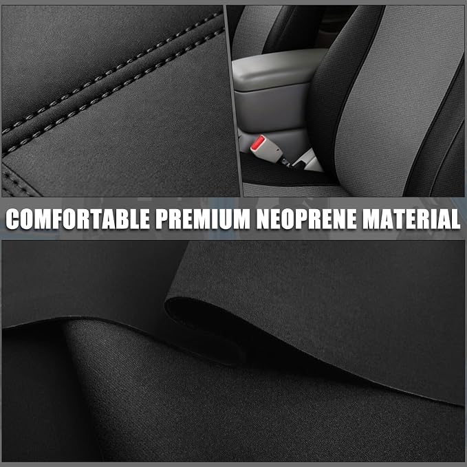 SAPUBK Front Seat Covers Replace for 1995-2004 Toyota Tacoma Flat Bucket Seat, Premium Neoprene with Composite Soft Foam Lining Breathable Seat Cover Cushion