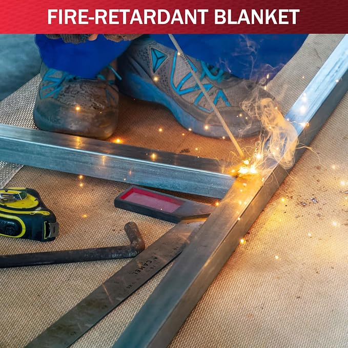 Fiberglass Welding Blanket 4x6 ft - KANHIRO Heavy Duty Heat Resistant Fabric, 1022 °F Fire Resistant Blankets, High Temp Insulation Blanket for Industrial, Smoker, Camping, Grill