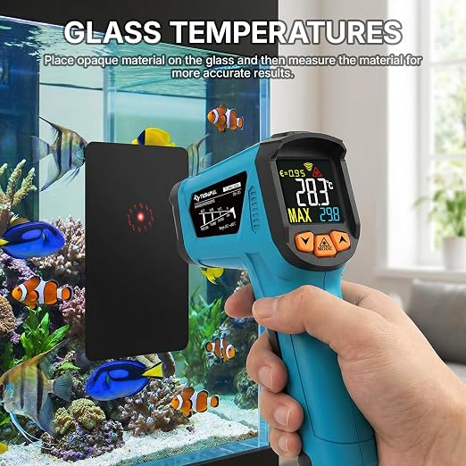 Tilswall Infrared Thermometer, -58°F to 1472°F(-50~800°C), Non-Contact Digital Laser Thermometer with Probe, Adjustable Emissivity, High/Low Temp Alarm, for Cooking/BBQ/Freezer(NOT for Human)-W300