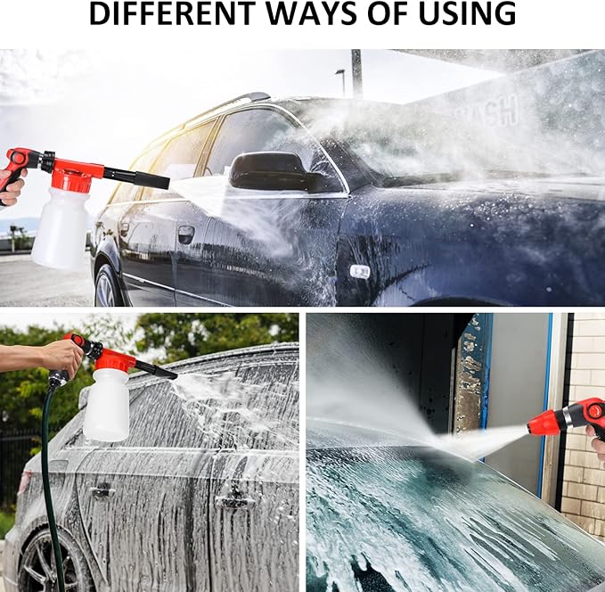 AUTODECO 35Pcs Car Wash Detailing Kit Cleaning Kits with Foam Gun Sprayer Collapsible Bucket Brush Large Wash Mitt Towels Complete Interior Exterior Car Washing Supply Set Blue