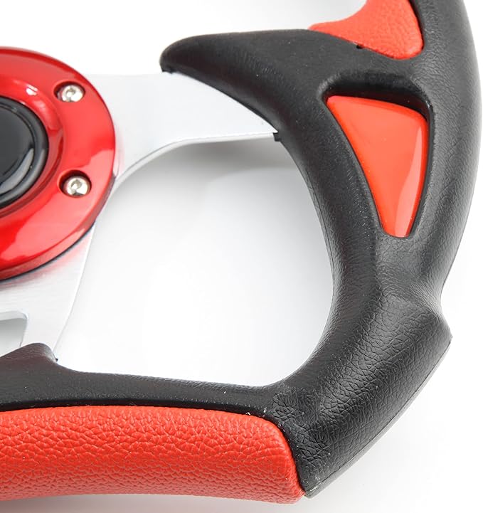 Classic Red Golf Cart Steering Wheel Club Car DS and Club Car Precedent EZGO Yamaha Golf Carts Racing Style Design Steering Wheel