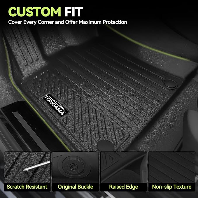Tongama-Floor Mats for 2022-2025 2026 Hyundai Tucson Gas, All Weather TPE Trunk Mat and Backrest Mats Protector and Cargo Net and Door Sill Guards for Hyundai Tucson Floor Liner Accessories