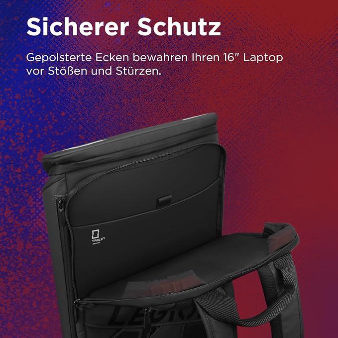 Lenovo Legion 16-inch Armored Gaming Backpack GB900, 20L Capacity, Water-Resistant, Beathable & Ergonomic Shoulder Straps, Multiple Pockets, Black