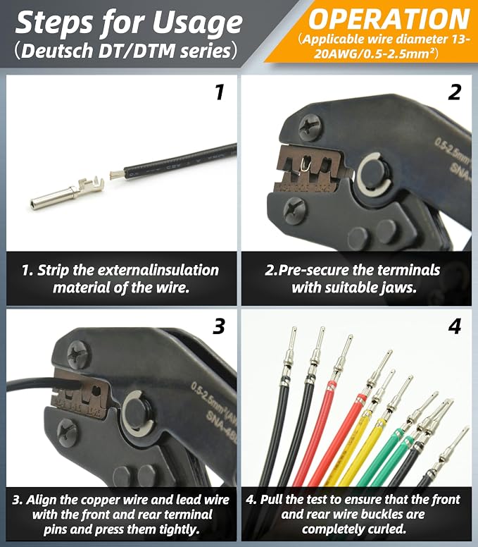 217PCS 12 Kits Deutsch DT Connector Kit with Crimper & Terminal Removal Tool - IP68 Waterproof 2 3 4 6 8 12 Pin Automotive Electrical Connectors & Size 16 Stamped Contacts for Car Truck Marine Wiring