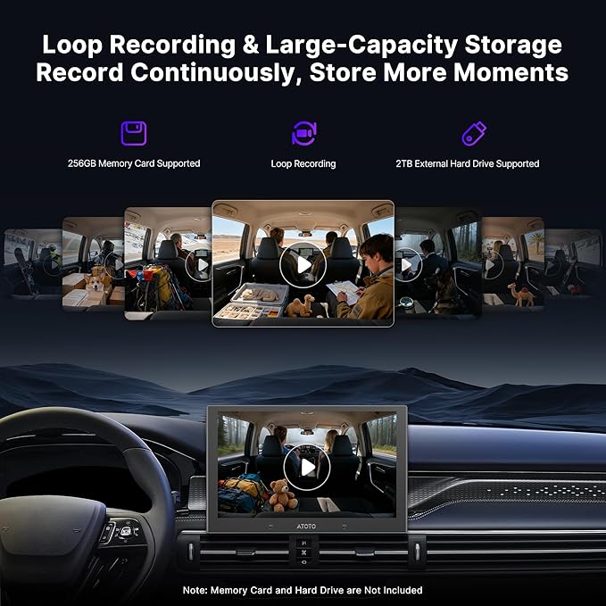 in-Cabin Camera, Forward‑Facing(Rear Cabin Mount) with AHD 1080p, 30fps,Starlight Night Vision,135° Wide-Angle,Loop Recording,Parking Mode,Only Compatible with V10/A7 Series,AC-HN9CBV2