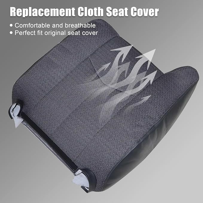 GXARTS Driver & Passenger Bottom & Top Lean Back Replacement Seat Covers Fit for Chevy Silverado GMC Sierra 1500 2500HD 3500HD 2003 2004 2005 2006 2007 Cloth Gray #69C
