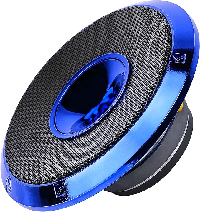 Audiopipe 8" Compression Horn Mid-Range Loudspeaker (APMB-828GH-BLU), 400W, Built-in Compression Horn Driver, Flat Steel Basket, 2-Way Coaxial, KSV Voice Coil, Grill, Sleek Candy Blue