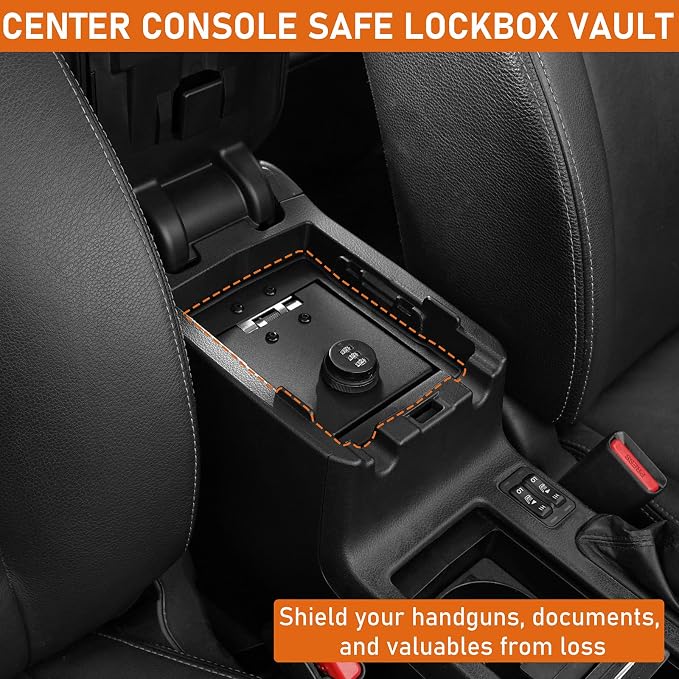 Hooke Road Crosstrek Center Console Safe Lockbox Insert Armrest Storage for 2013-2017 Subaru XV Crosstrek, Heavy Duty Black Steel Password Lock Box Vault