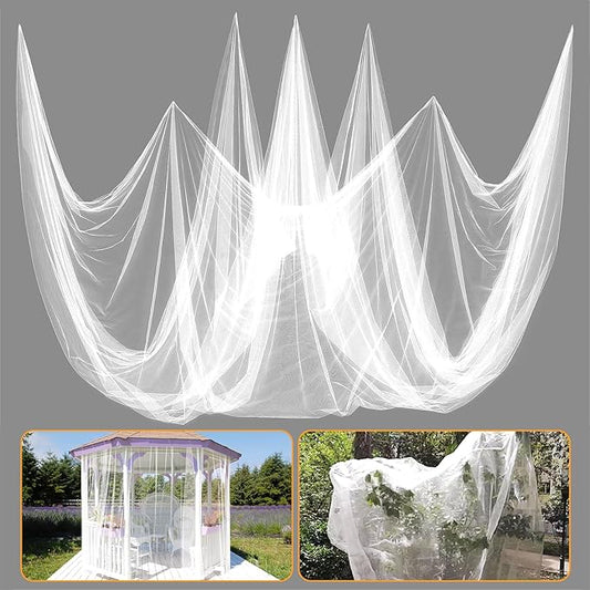 2Pcs 13x10ft Mosquito Net - Mesh Netting for Patio Skin and Plants Protection, Garden Bird Bug Screen, White