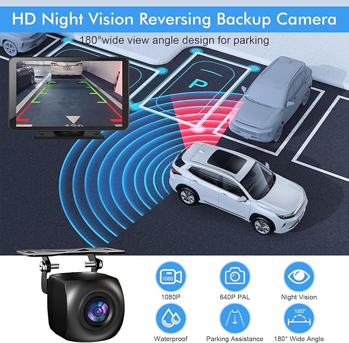 Capapro 7" HD Portable Carplay Wireless Touch Screen Double Din Car Stereo Compatible Apple Carplay and Android Auto with GPS Navigation, Voice Control, Mirror Link, Bluetooth
