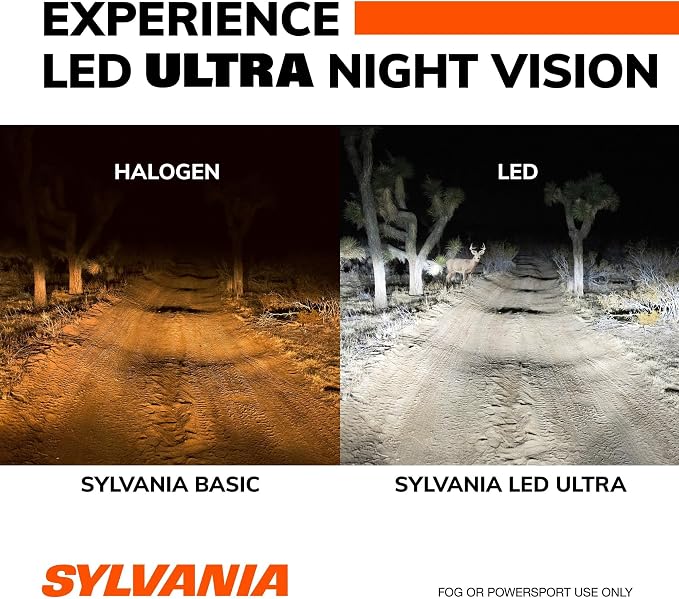 SYLVANIA - 9007 LED Ultra - Fog Lights For Cars and Trucks - Headlight Bulbs for Off Road Powersports - 6000k Cool White LED Light - Maximum Lifespan - No Polarity - DIY Upgrade