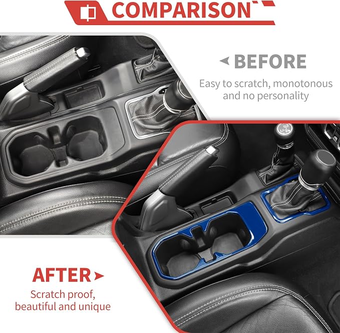 23pcs Full Set Interior Trim Kit for Jeep Wrangler JL JLU Gladiator JT 2018-2023 Steering Wheel Door Handle Air Conditioning Vent Cup Holder Reading Light Headlight Gear Cover, Blue