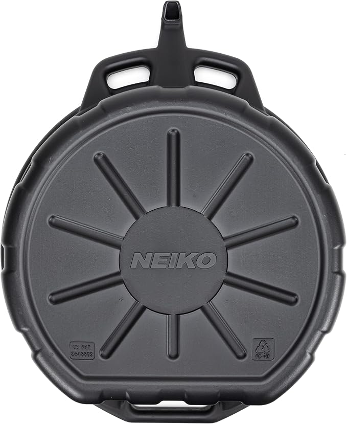 NEIKO 20760A 4 Gallon (16L) Anti-Splash Drain Container with Pour Spout, Black Plastic Drip Catcher for Fluid Changes