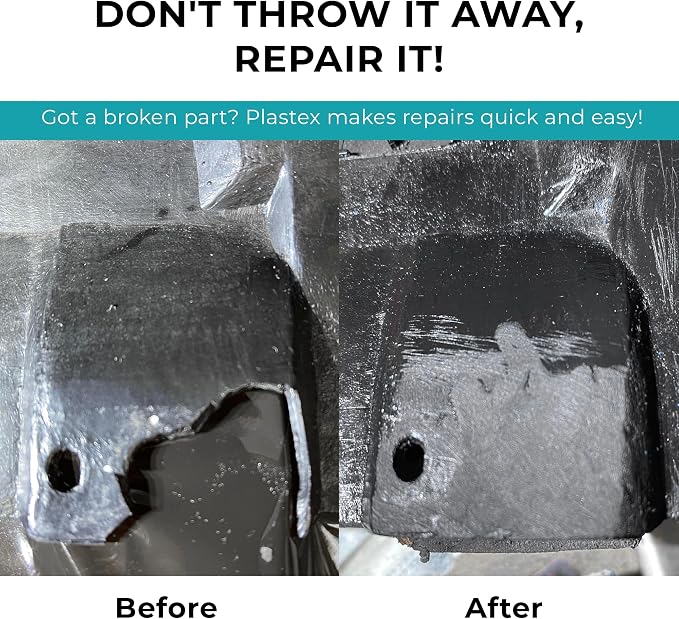 Plastex Plastic Repair Kits - Easily Glue, Repair or Remake Broken Plastic, Fiberglass, Wood & More!. (XL Black Kit)