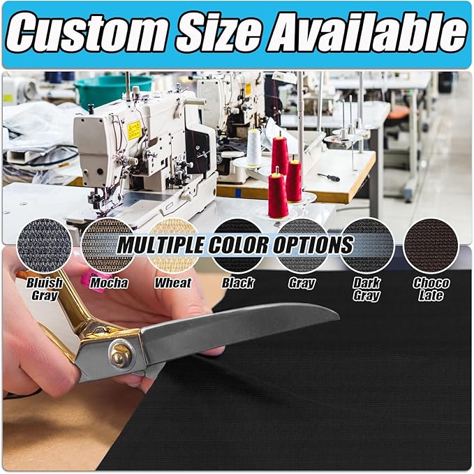 Amagenix 90% Sun Shade Cloth with Grommets, 8' x 20' Pergola Replacement Shade Cover Canopy Privacy Screen for Outdoor Patio Garden, Black (We Customized)