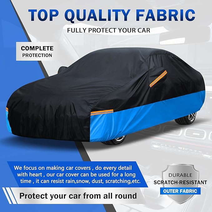 Car Cover Waterproof All Weather Outdoor Windproof Dustproof UV Protection Fit Coupe Audi TT, BMW Z4, Porsche 718 Boxster Cayman, Nissan 350Z/370Z, Subaru BRZ, Mazda RX-7 etc
