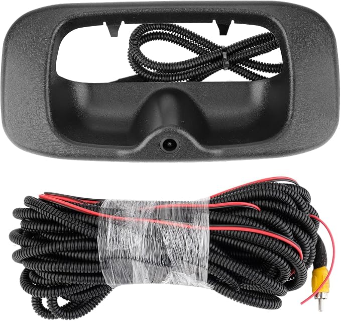 Tailgate Handle Backup Camera Compatible with 1999-2007 Chevy Silverado GMC Sierra Fleetside 1500 2500 3500 Handle Tailgate Lock RCA Connector Replaces #15997911,15228539,15228541