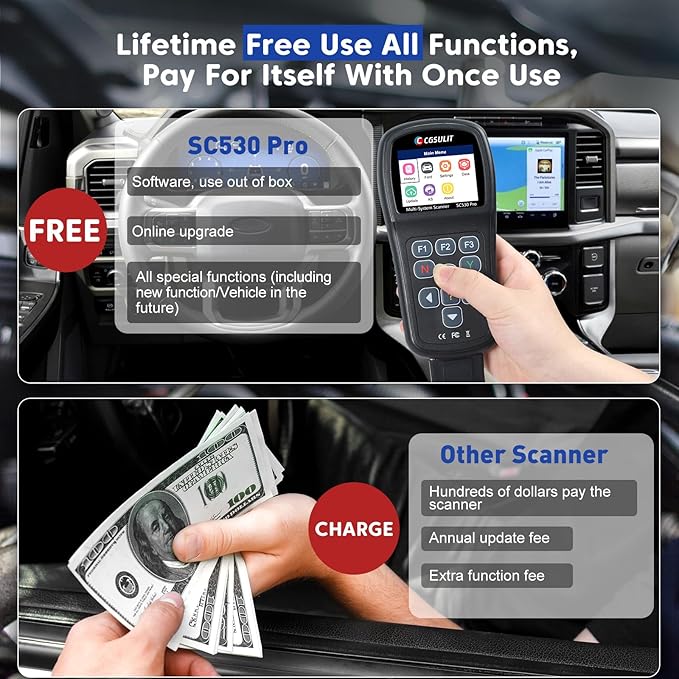 OBD2 Scan Tool for Ford Lincoln Mercury Vehicles, All Systems Diagnostic Scanner Transmission Live Data ABS SAS EPB Car Code Reader with Engine Check Oil Reset Bi-Directional Functions, etc