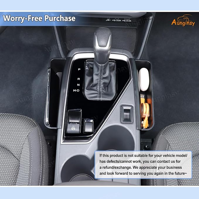 Aunginsy Central Control Gear Shift Storage Box Compatible with Subaru Crosstrek 2024+ Center Console Organizer Tray Left & Right Side Gear Shift Armrest Box Hanging Storage Basket ABS Accessories