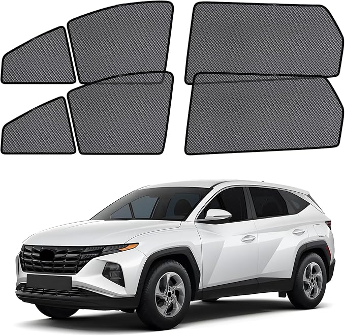 ZATOOTO Car Window Shades for Tucson 2021-2024 Window Cover Side Window Sun Shades Sun Blocker Car Window Screens for Camping | UV Protection, Privacy, Ventilation, and Bug-Free Design