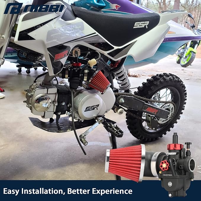 NIBBI PE26 Carburetor with 48mm Air Filters Kit,Upgrade Dirt Bike Performance,Compatible with 150cc-200cc Apollo, TaoTao, Lifan, Honda, SSR,Pit Dirt Bike Motorcycles