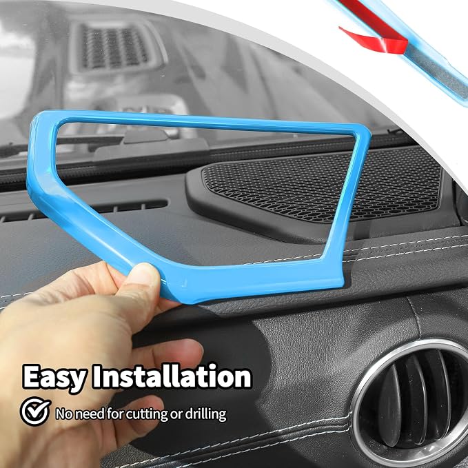 JWWY for Jeep JL Speaker Audio Trim Top & A Pillar Cover Trim for 2024 Jeep Wrangler JL JLU & Gladiator JT Accessories ABS 4PCS Light Blue