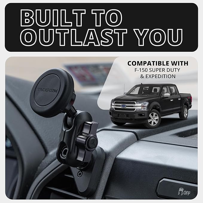 Tackform Link Vent Phone Mount Compatible with 2015-2020 Ford F-150, 2017-2021 Super Duty, 2018-2021 Expedition | Aluminum | Universal Magnetic Holder | 2" Arm | Black Knob | (NOT MAGSAFE Compatible)