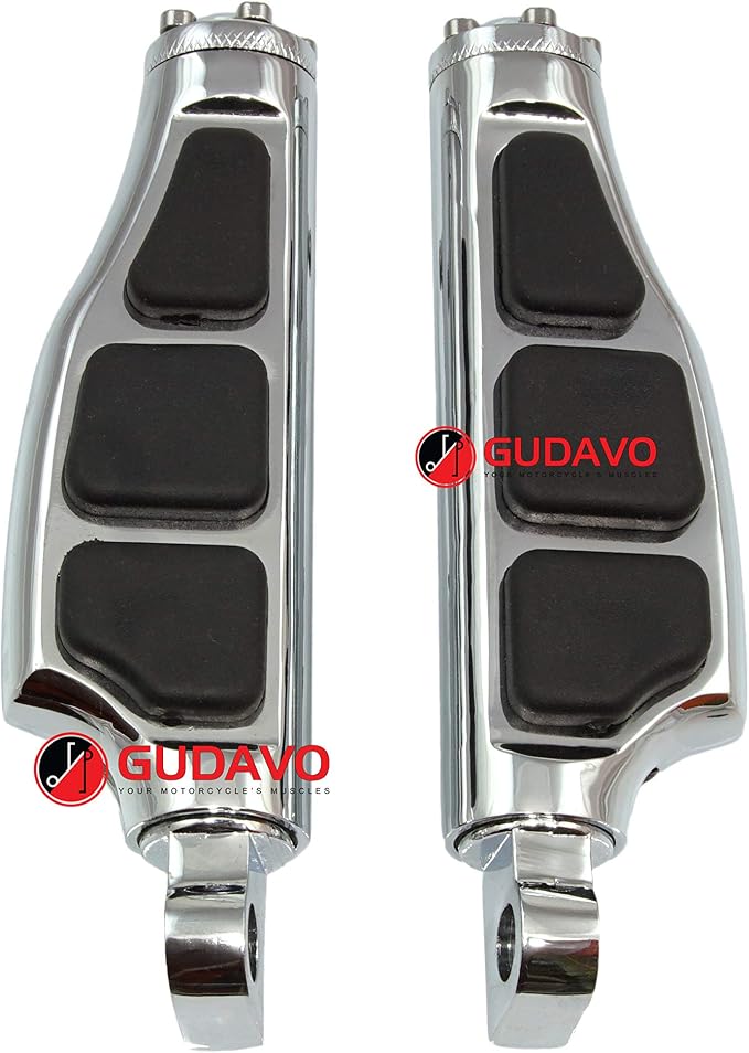 Motorcycle Aluminum Front Or Rear Foot Pegs Footboards Chrome Foot Pedal Footrests For Harley Davidson Street 750 XG750 Street 500 XG500 modele Touring 1988-2019 (Style: 15)