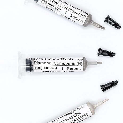 TechDiamondTools Kit of 3 Diamond Polishing Compound Polishing Paste USA Made 14000 100000 200000 Grit for Marble Glass Metal Rock Jewelry Resin Silver Gemstone with High Concentration Diamond Powder