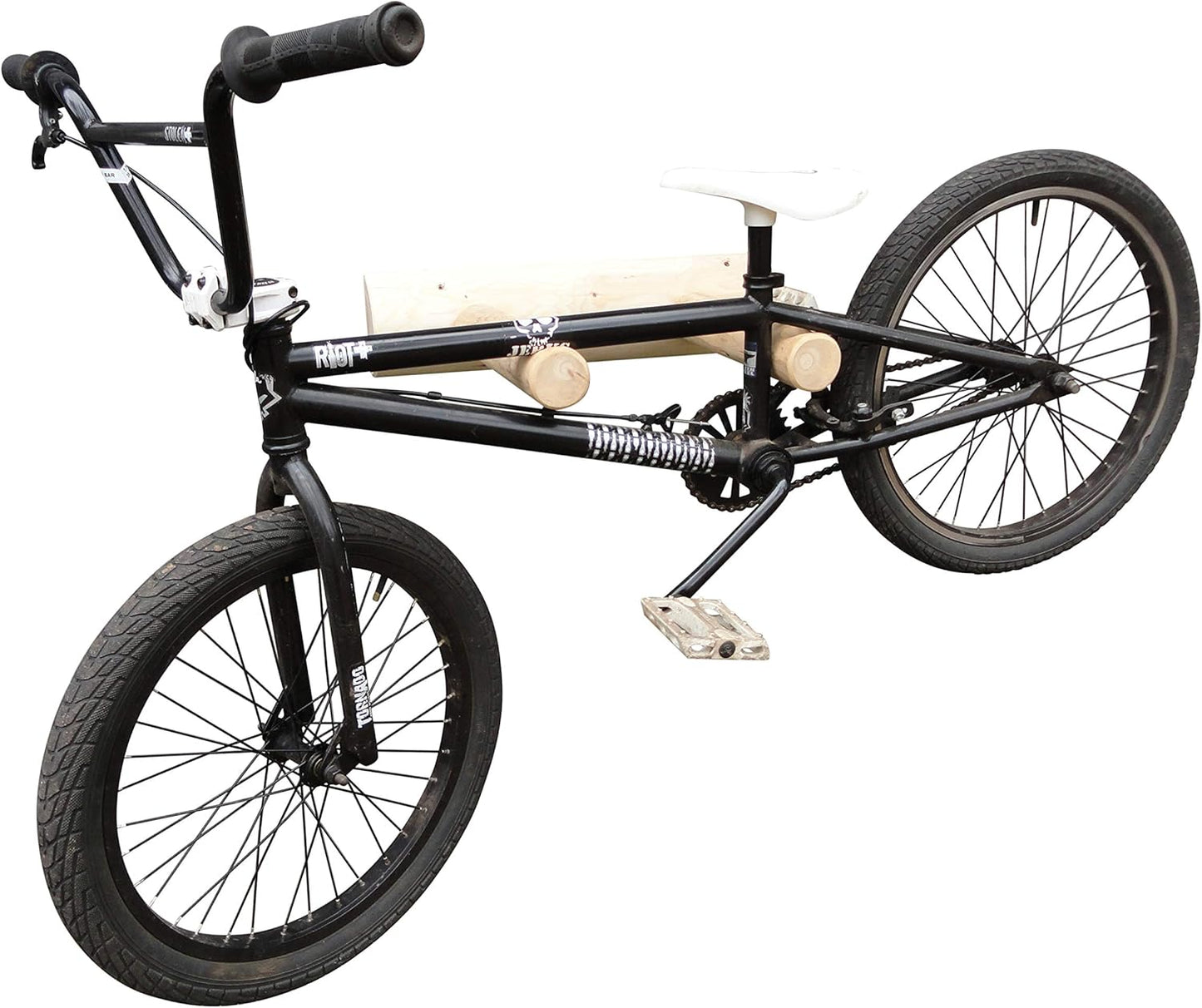 1-Place Wall-Mounted Bike Log Rack, Road Bike Wall Mount Hook, Bicycle Hangers for Garage Wall Racks, Bicycle Hooks for Hanging, Indoor Storage Garage Hooks for Bikes - Natural