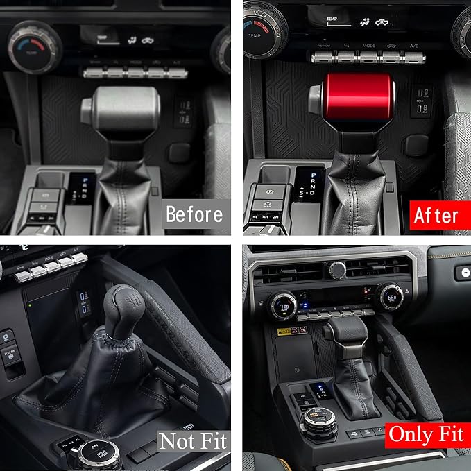 for Toyota Tacoma 2024+ 4Runner 2025+ 8" Screen Gear Shift Knob Head Cover & Air Conditioner Knob Cover