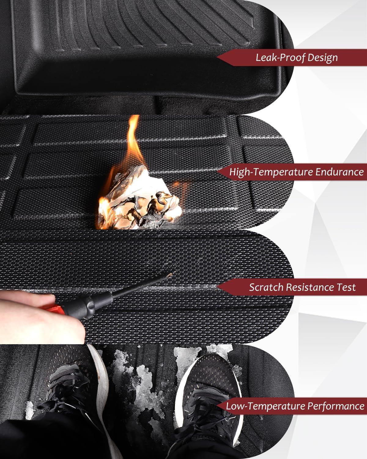 Icyhaws® Floor Mats for Buick Envision 2021 2022 2023 2024 2025 | All Weather TPE Rubber Car Floor Liners Automotive Accessories for Buick Envision 2021-2025 | Front & 2nd Row, 3-pc Black