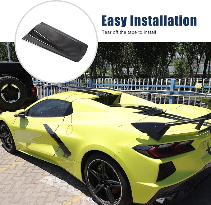 Roof Top Backup Cameras Cover Trim Compatible with C8 Corvette Convertible Z06 Z51 2020-2024 Real Carbon Fiber 1PCS Reversing Camera Protection Cover Trim Accessories (Black Carbon)