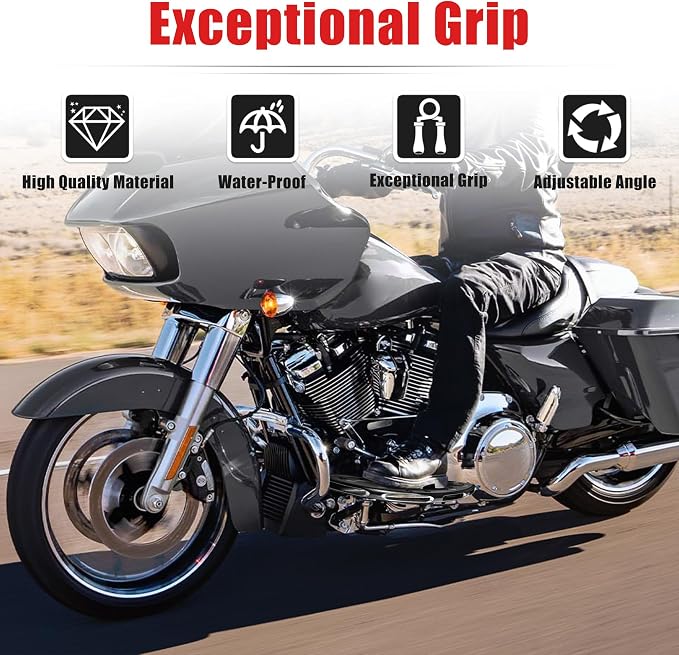 Goldfire Large Floorboards Driver Footpegs CNC Blade Aluminum Front Rider Foot Rest Pedal Motorcycle Accessories Fit for Harley Touring 1984-2017, Softail FL 1986-2017, Dyna FLD, Black
