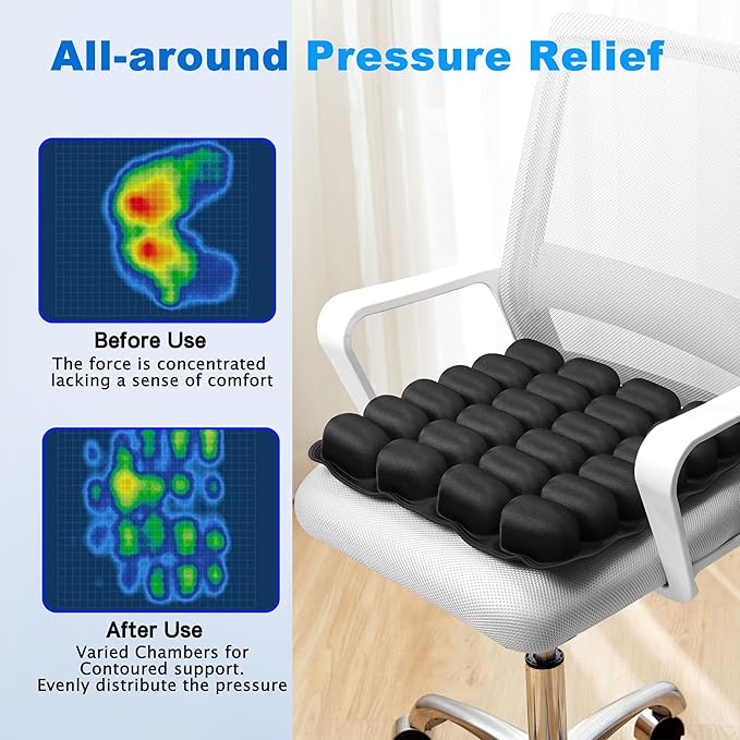 Sondor Travel Cushion,Portable & Adjustable Airplane seat Cushion for Long Flights,Inflatable Cushion for Wheelchair, Travel,Driving