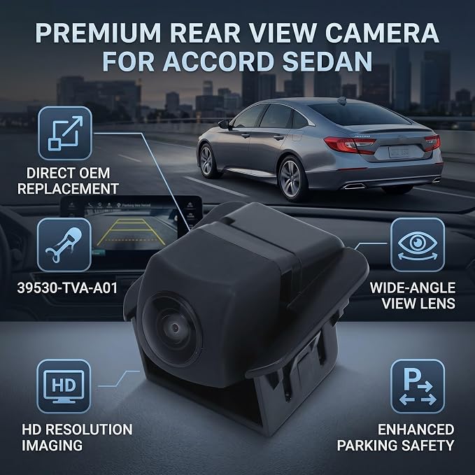 Rear View Camera, Rear View Back Camera 39530 TVA A01 Trunk Rear Door Reversing Backup Monitor Kit for Sedan 2018 to 2020