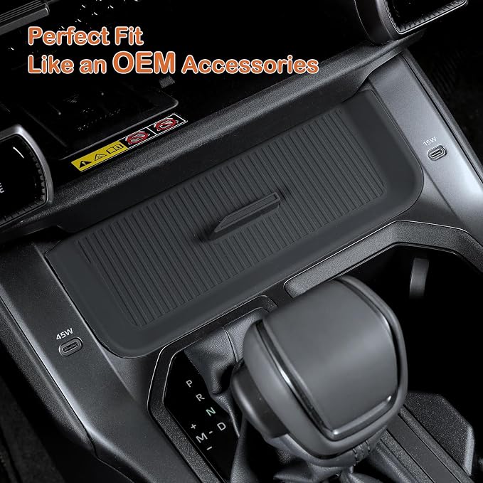 For 2026 Toyota RAV4 Center Console Silicone Drawer Organizer Tray Scratch Scuff-free Easy to Clean, 6th Gen Hybrid&Plug-in Hybrid Interior Accessories