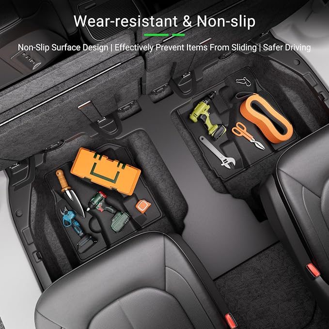 xipoqix Gasoline 2nd Row Under Seat Storage Mat Compatible with 2017-2026 Chrysler Pacifica 20-26 Voyager LX Rear Underseat Organizer Liner Replacement for 2017-2026 Chrysler Pacifica Accessories