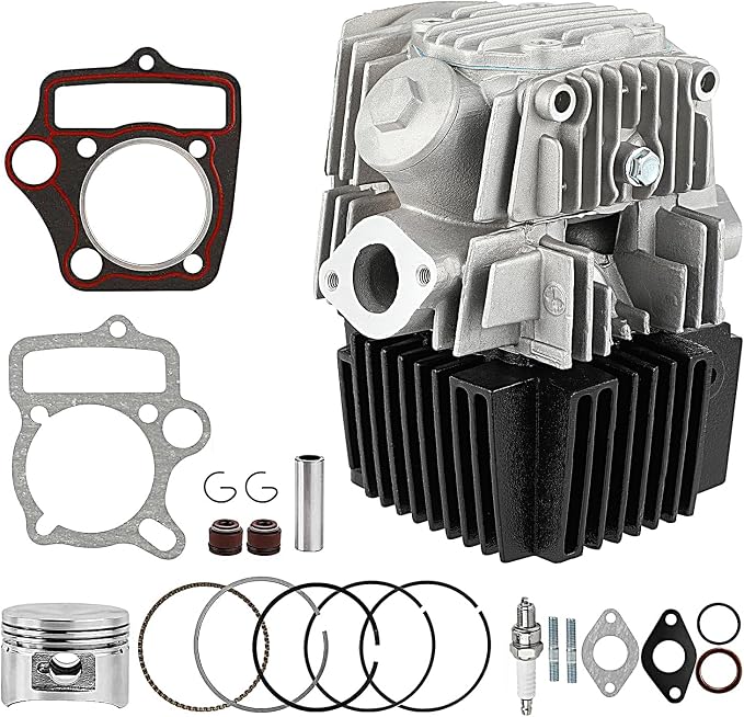 52.4mm Cylinder Head Valves Assembly with Cylinder Piston Rebuild Kit for 4 Stroke Chinese TaoTao Coolster 110cc Engine ATV Go Kart 4 Wheeler Quad Pit Dirt Bike