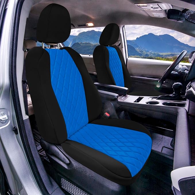 FH Group Custom Fit Car Seat Covers Specifically Made for Toyota Sienna 2021-2024, Blue Ultraflex Neoprene Front Set Automotive Seat Covers, 7-8 Seater SUV Seat Covers, Toyota Accessories