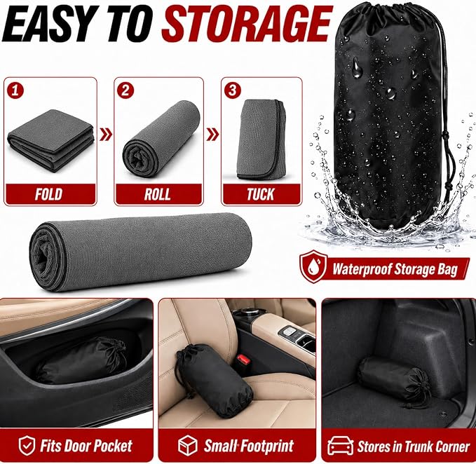 600g Ultra-Thick Car Seat Cover Towel,Heavy-Duty Absorbent Terry Cloth Sweat Protector for Gym,Beach&Athletes,Eco-Friendly Universal Fit for Sedans,SUV&Trucks,Non-Slip Machine Washable-Gray