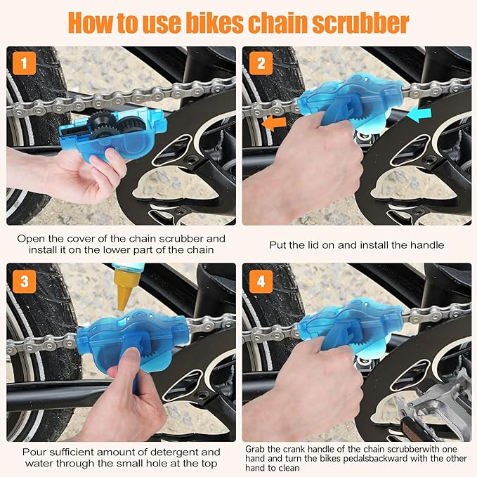 LOQOMI Bicycle Cleaning Kit including chain Cleaing Agent,chain brush,maintenance tool,lube,degreaser