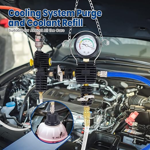 28PC Radiator Coolant Pressure Tester Kit, Cooling System Pressure Leak Tester, Coolant Vacuum Refill Tool