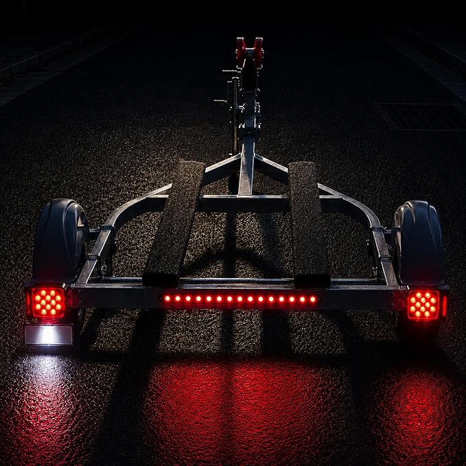 LIMICAR LED Boat Trailer Lights Kit, Submersible LED Trailer Light Kit for Utility Trailer w/25FT Wire Harness, Stop Turn Tail Brake License Plate Side Marker Lights, IP67 Waterproof for Boat RV Truck