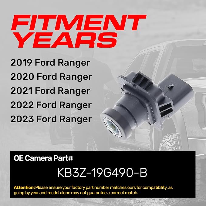 Master Tailgaters Replacement for Ford Ranger (2019-2023) Backup Camera OE Part # KB3Z-19G490-B